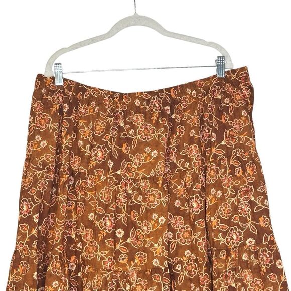 J Crew Tiered Pull On Floral Print Tiered Maxi Skirt Vintage Vines | XXL - Picture 4 of 8